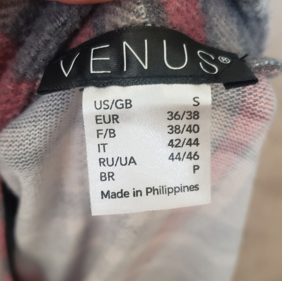 Venus s plaid colorblock ulta soft mock neck chest cut out - Picture 7 of 9